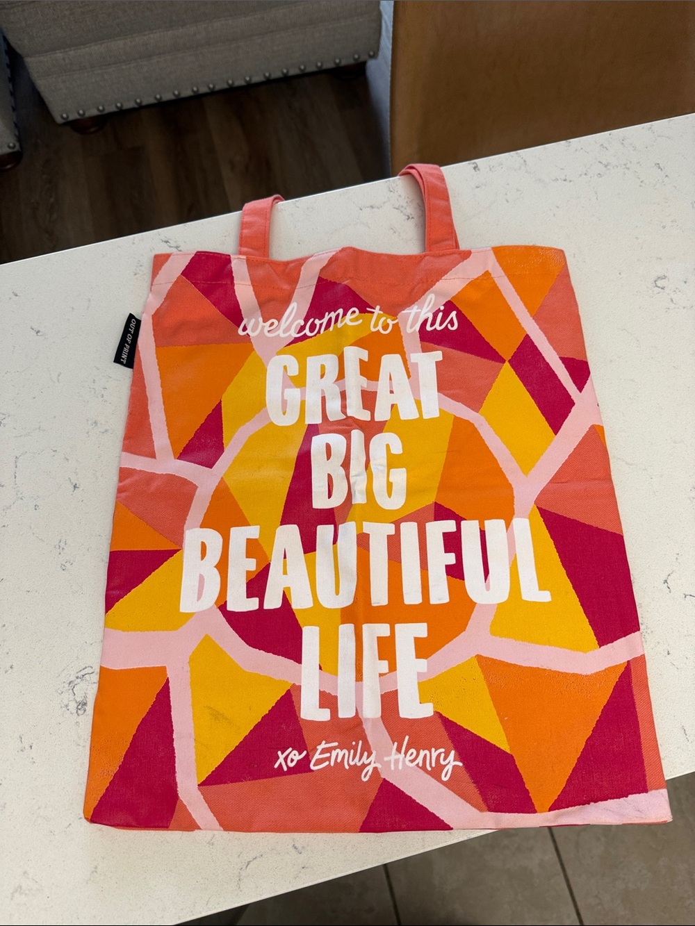 Great Big Beautiful Life Pink & Orange Patterned Tote